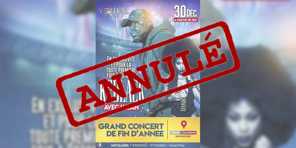 Le concert de keBlack prévu pour ce jour est annulé