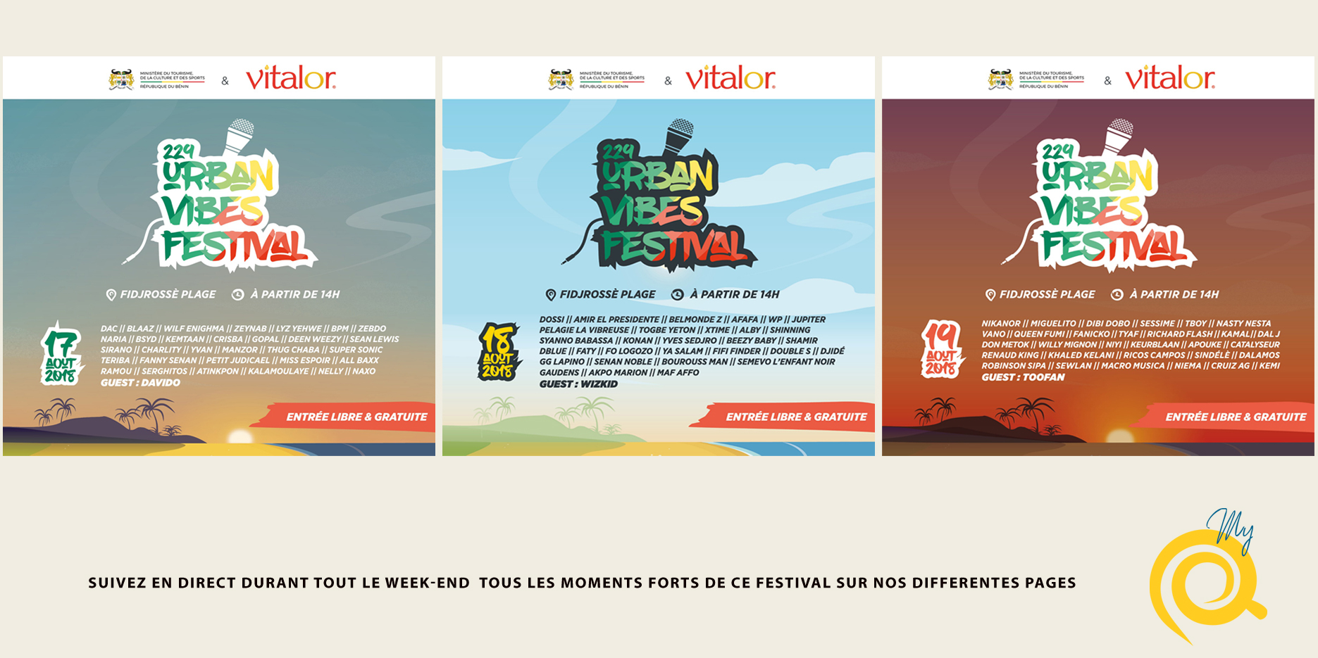 229 URBAN VIBES FESTIVAL, 3 GRANDS CONCERTS GRATUITS CE WEEKEND A COTONOU